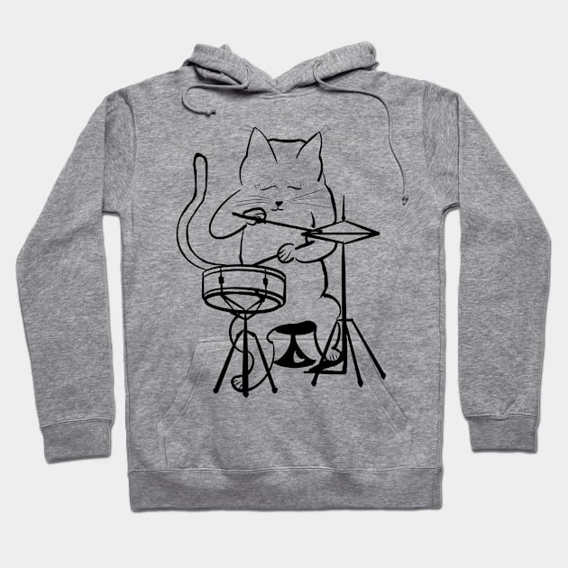 Cat at Tat Tat (Black) Hoodie by TheCoatesCloset